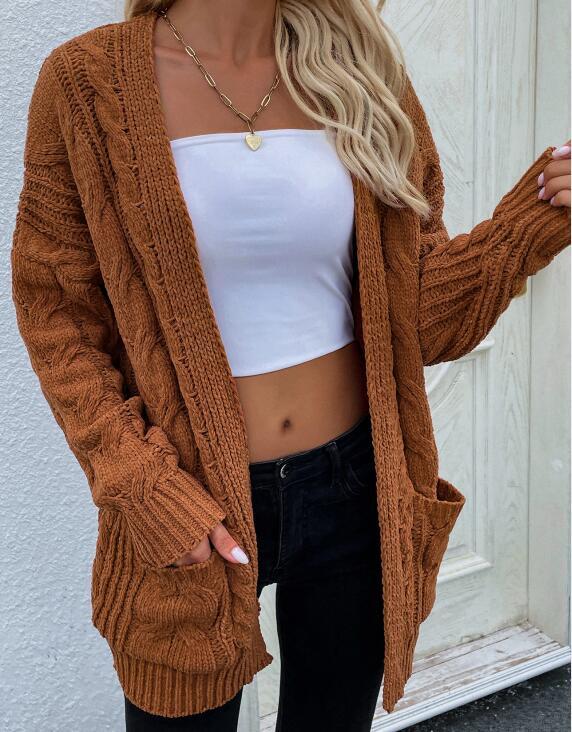 Cozy Women's Knit Long Sleeve Cardigan