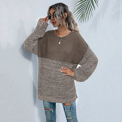 women's mid-length long sleeve knitted sweater