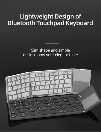 Bluetooth Folding Keyboard With Touchpad For IOS Android Windows Office Mini Wireless Keyboard Storage Three Systems Universal