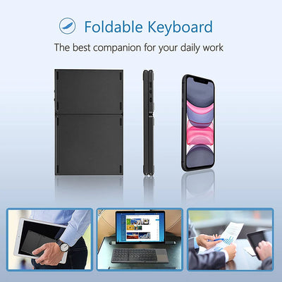 Bluetooth Folding Keyboard With Touchpad For IOS Android Windows Office Mini Wireless Keyboard Storage Three Systems Universal