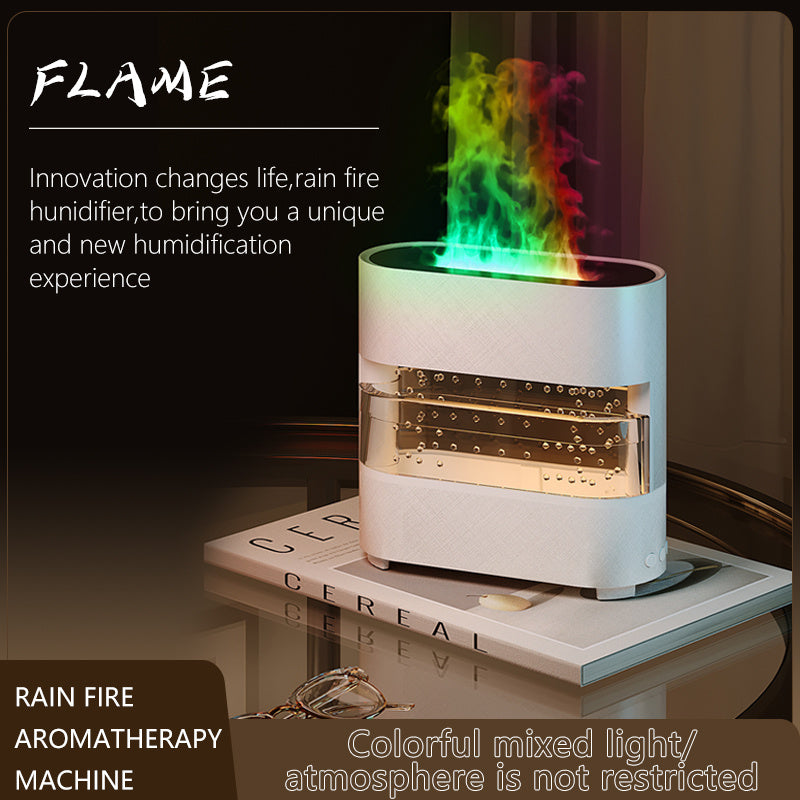 Rain Cloud Fire Humidifier Water Drip Novedades 2024 Rain Water Diffuser Fire Flame Humidifier Aroma Diffuser