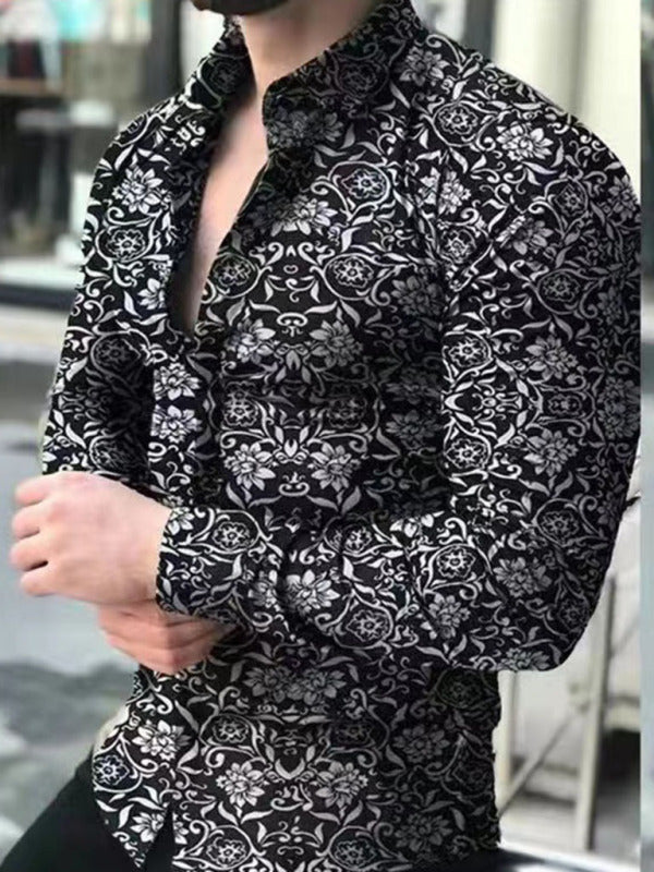 Floral Print Slim Fit Casual Shirt