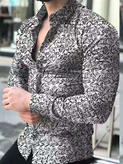 Floral Print Slim Fit Casual Shirt