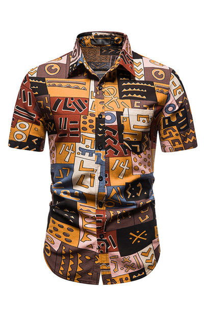 Men’s Geometric Print Casual Shirt