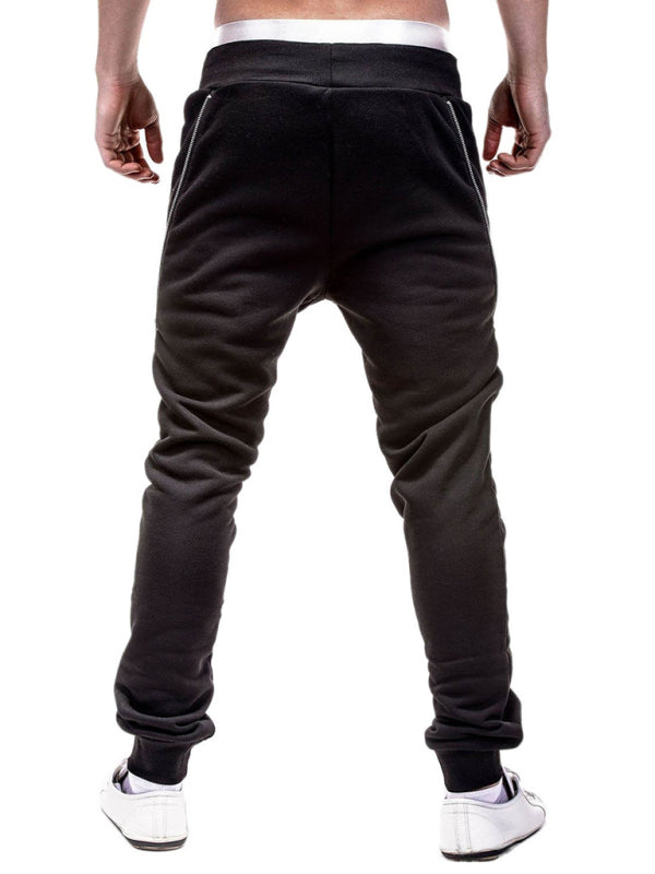 Men's fashion casual personalized zipper trim trousers