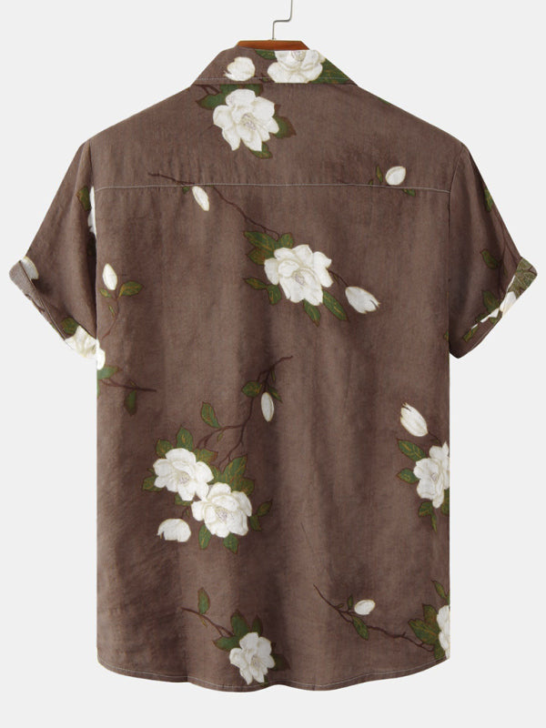 Men's Floral Short Sleeve Shirts Youth Men's Men's Shirts