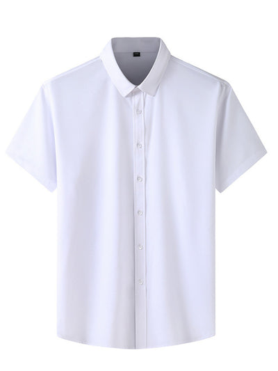 New Plus Size Men's Stretch Thin Short Sleeve Shirt