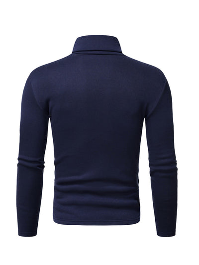 Men's fleece pullover turtleneck knitted top