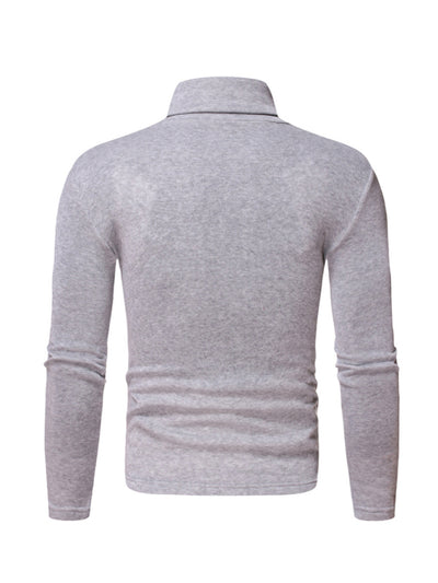 Men's fleece pullover turtleneck knitted top