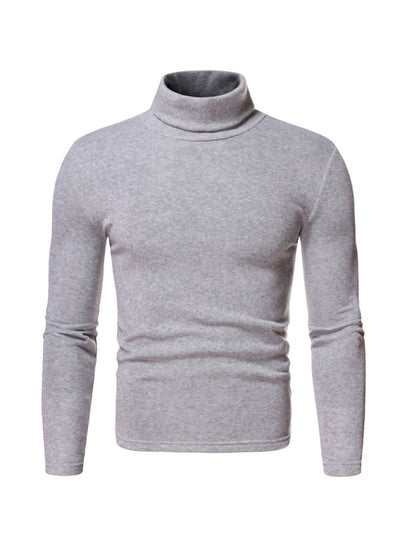 Men's fleece pullover turtleneck knitted top