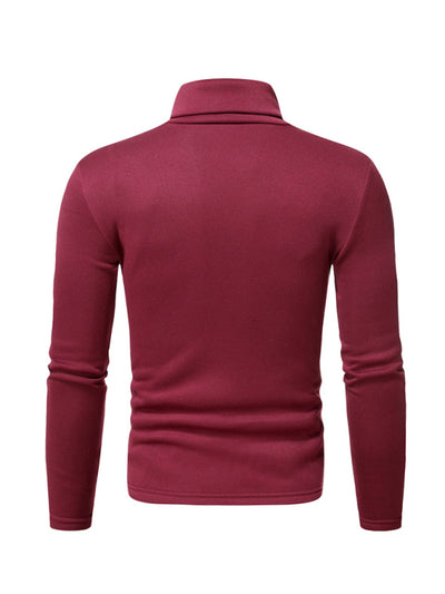 Men's fleece pullover turtleneck knitted top