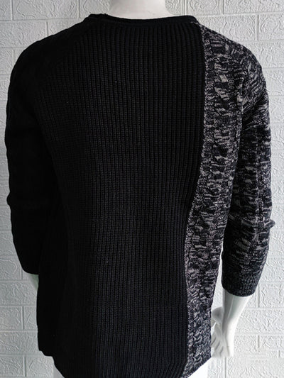 Men's new round neck long sleeve knitted slim sweater