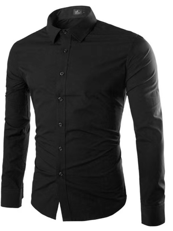 Casual lapel non-iron long-sleeved shirt