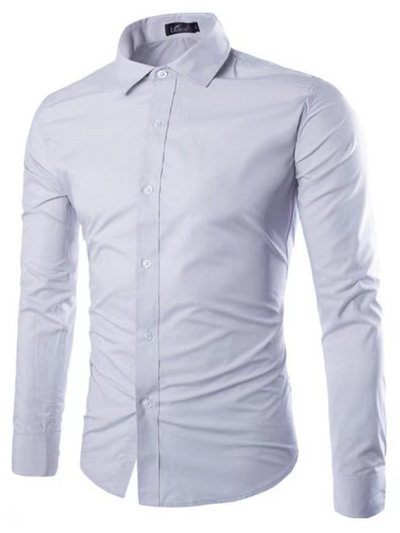 Casual lapel non-iron long-sleeved shirt