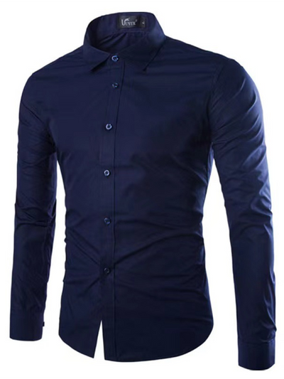 Casual lapel non-iron long-sleeved shirt