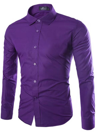 Casual lapel non-iron long-sleeved shirt