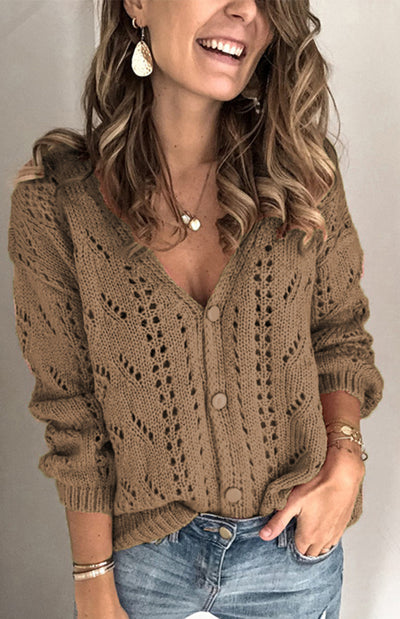 Ladies Casual Casual Fashion Knit Cardigan