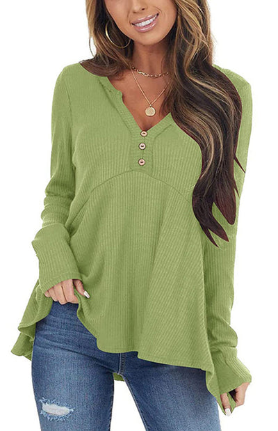 V-Neck Long-Sleeved Loose Bottoming Shirt