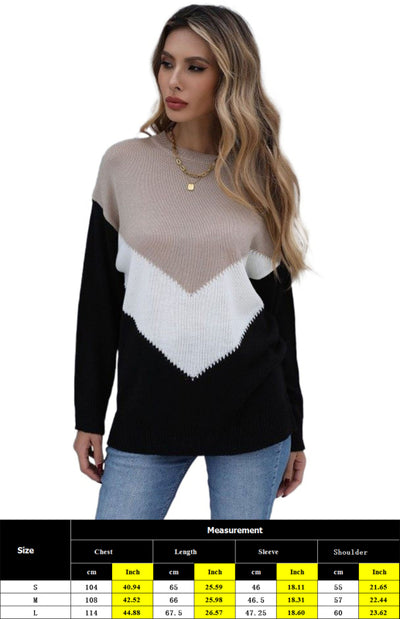 Chevron Knit Loose Shoulder Sweater