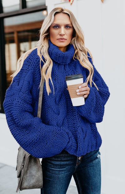 Women's  Thick Knit Turtleneck Pullover Sweater