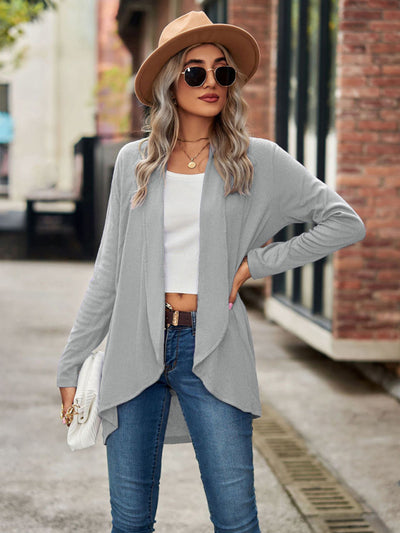 New Long Sleeve Solid Color Loose Cardigan Top Knitted Jacket