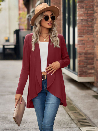 New Long Sleeve Solid Color Loose Cardigan Top Knitted Jacket