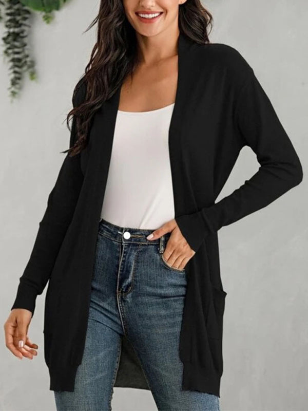 women's long sleeve knitted cardigan cardigan