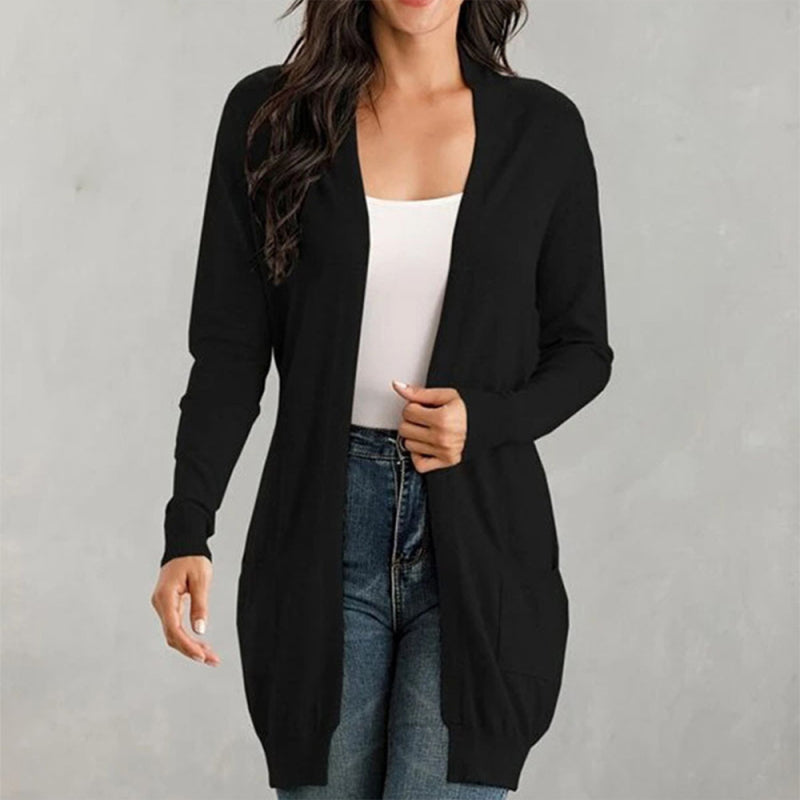 women's long sleeve knitted cardigan cardigan