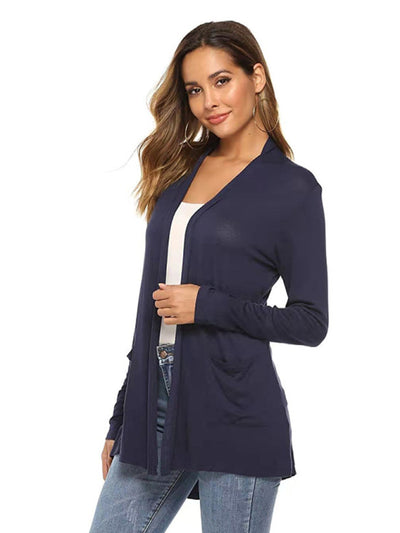 Women's all-match new mid-length long-sleeved cardigan