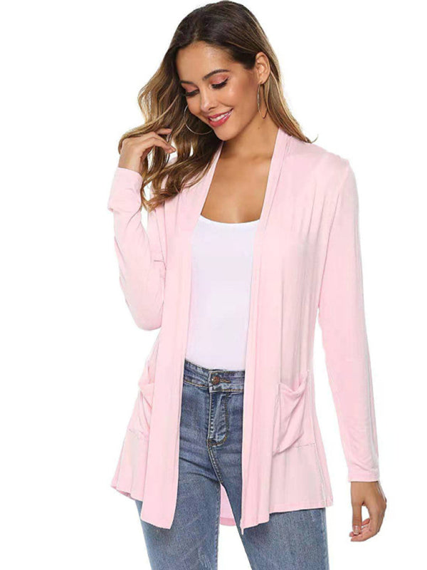 Women's all-match new mid-length long-sleeved cardigan