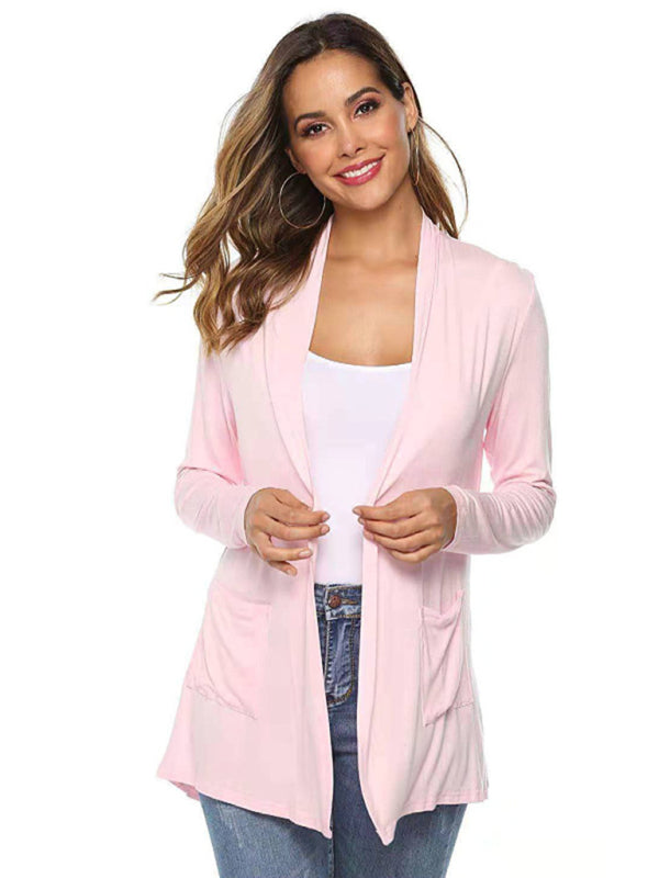 Women's all-match new mid-length long-sleeved cardigan