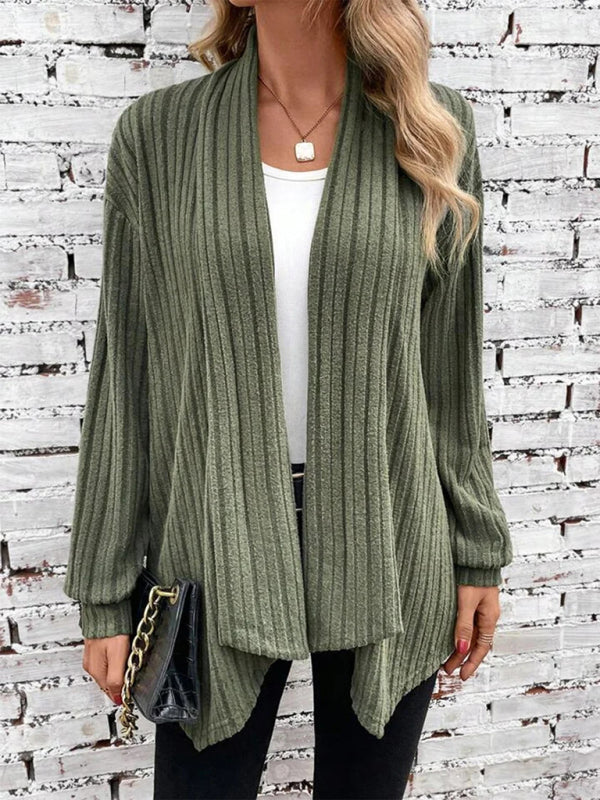 Long sleeve pit lapel loose cardigan jacket