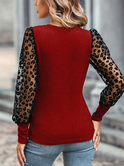 Women's Slim Sleeve Color Block Long Sleeve Top