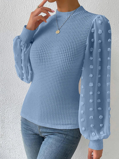 Women's New Fashionable Round Neck Spliced Long Sleeve Sweater