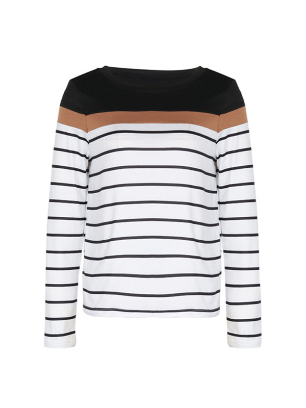 New Women's Striped Casual Long Sleeve Sweater