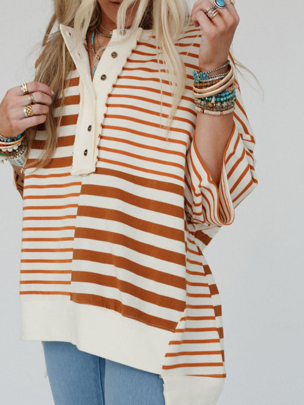 Women's Oversized Striped Patchwork Top