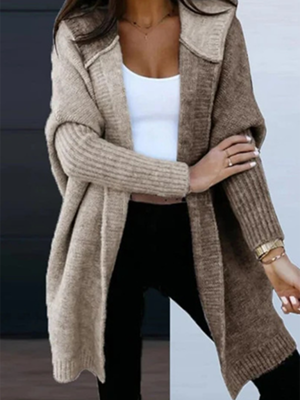 Women's Fashion Open Cardigan Hooded Loose Knitted Sweater