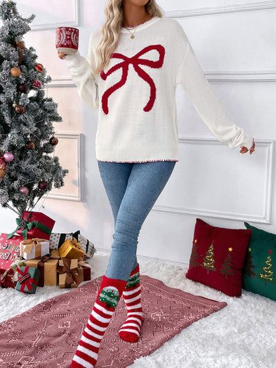 Loose Long Sleeve Crewneck Christmas Sweater